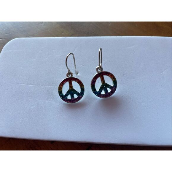 Peace Earrings - Costume Jewelry - Picture 2 of 4